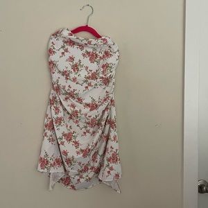 Strapless, floral, girly mini dress